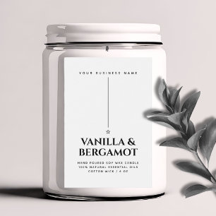 Minimalistisch etiket van witte kaars