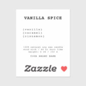 Minimalistisch etiket van witte kaars sticker (Vel)