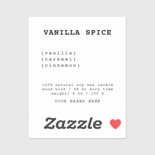 Minimalistisch etiket van witte kaars sticker (Vel)