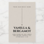 Minimalistisch etiket voor beige kaarsen (Enkel label)