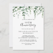 Minimalistisch Eucalyptus 50th Wedding Jubileum Kaart (Voorkant)