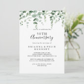 Minimalistisch Eucalyptus 50th Wedding Jubileum Kaart (Staand voorkant)