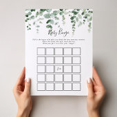 Minimalistisch Eucalyptus Baby Bingo Shower Game