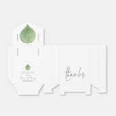 Minimalistisch eucalyptus blad Mr Mrs Names Datum Bedankdoosjes (Uitgevouwen)