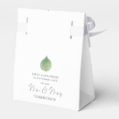 Minimalistisch eucalyptus blad Mr Mrs Names Datum Bedankdoosjes (Achterkant)