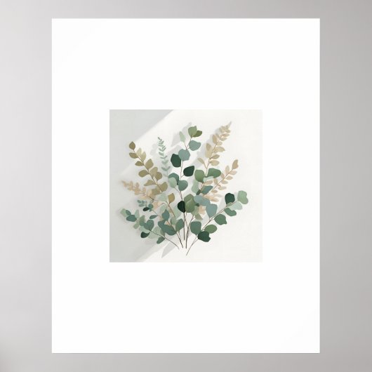 Minimalistisch Eucalyptus Botanisch Poster - 3 van (Voorkant)