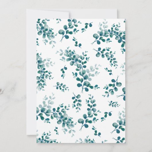 Minimalistisch eucalyptus botanisch rustiek groen save the date (Achterkant)