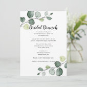 Minimalistisch Eucalyptus Bridal Brunch Menu (Staand voorkant)