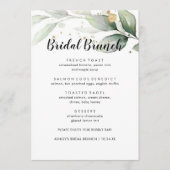 Minimalistisch Eucalyptus Floral Bridal Menu (Voorkant)
