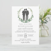 Minimalistisch Eucalyptus Greenery Gay Wedding Mr  Kaart (Staand voorkant)
