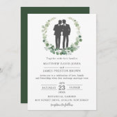 Minimalistisch Eucalyptus Greenery Gay Wedding Mr  Kaart (Voorkant / Achterkant)