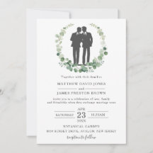 Minimalistisch Eucalyptus Greenery Gay Wedding Mr