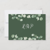 Minimalistisch Eucalyptus Greenery Wreath Gay Wedd RSVP Kaartje (Achterkant)