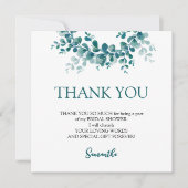 Minimalistisch eucalyptus groen Vrijgezellenfeest Bedankkaart (Voorkant)