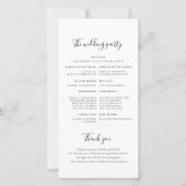 Minimalistisch Eucalyptus Huwelijksprogramma (Achterkant)