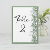 Minimalistisch Eucalyptus Huwelijkstafel Nummer Kaart (Staand voorkant)