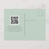 Minimalistisch Eucalyptus QR-codescript Opslaan da Briefkaart (Achterkant)