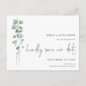 Minimalistisch Eucalyptus QR-codescript Opslaan da Briefkaart (Voorkant)