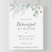 Minimalistisch eucalyptus repetitie diner welkom poster