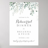 Minimalistisch eucalyptus repetitie diner welkom poster (Voorkant)