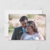 Minimalistisch eucalyptus script foto bruiloft bedankkaart (Achterkant)