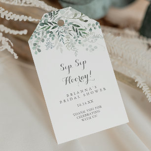 Minimalistisch Eucalyptus Sip Hooray Vrijgezellenf Cadeaulabel