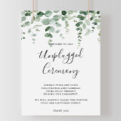 Minimalistisch Eucalyptus Unplugged Ceremony-teken Poster