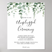 Minimalistisch Eucalyptus Unplugged Ceremony-teken Poster (Voorkant)