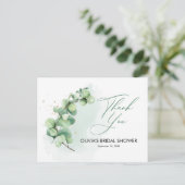 Minimalistisch eucalyptus Vrijgezellenfeest dank u Briefkaart (Staand voorkant)