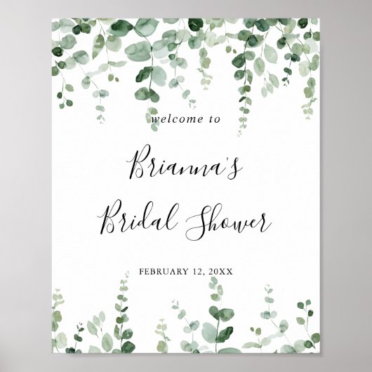 Minimalistisch Eucalyptus Vrijgezellenfeest Welkom Poster (Voorkant)