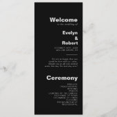 Minimalistisch eulegant formeel Black Wedding Prog Programmakaart (Voorkant)