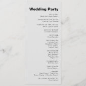 Minimalistisch eulegant formeel Black Wedding Prog Programmakaart (Achterkant)