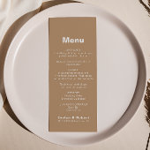 Minimalistisch eulegant formeel bruin bruiloft men menu