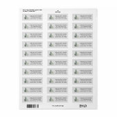 Minimalistisch Evergreen-boomadres waterverf Etiket (Full Sheet)