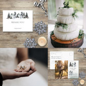 Minimalistisch Evergreen Mountain Green Slate Blue Bedankkaart