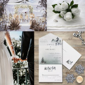 Minimalistisch Evergreen Mountain Green Slate Blue Handwaaier