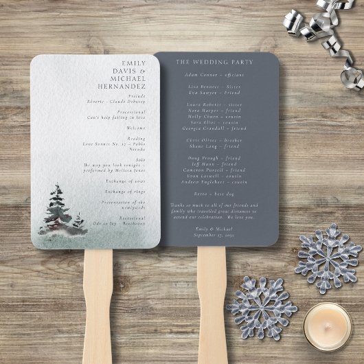 Minimalistisch Evergreen Mountain Green Slate Blue Handwaaier