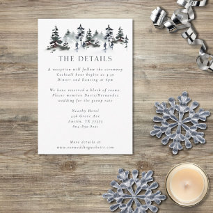 Minimalistisch Evergreen Mountain Green Slate Blue Informatiekaartje