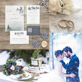 Minimalistisch Evergreen Mountain Green Slate Blue Programmakaart