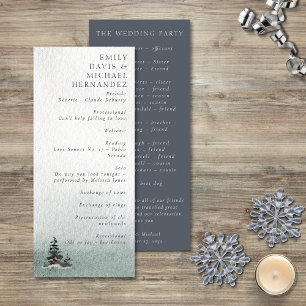 Minimalistisch Evergreen Mountain Green Slate Blue Programmakaart