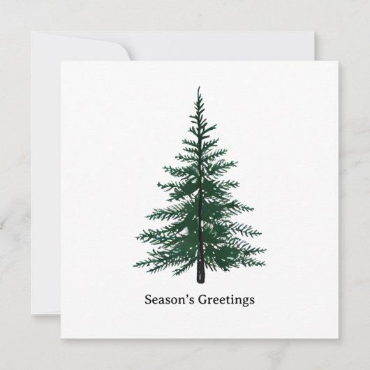 Minimalistisch Evergreen Tree Design Eenvoudige ha Bedankkaart (Voorkant)