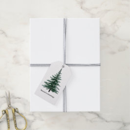 Minimalistisch Evergreen Tree Design Eenvoudige ha Cadeaulabel