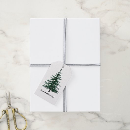 Minimalistisch Evergreen Tree Design Eenvoudige ha Cadeaulabel (Met Touw)