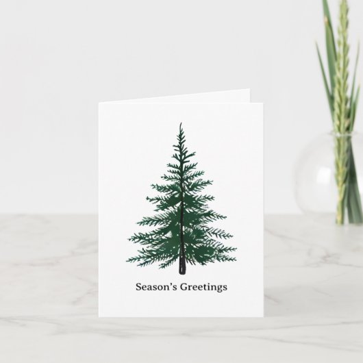 Minimalistisch Evergreen Tree Design Eenvoudige ha Feestdagen Kaart (Voorkant)