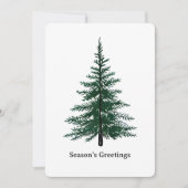 Minimalistisch Evergreen Tree Design Eenvoudige ha Feestdagenkaart (Voorkant)