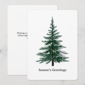Minimalistisch Evergreen Tree Design Eenvoudige ha Feestdagenkaart (Voorkant / Achterkant)
