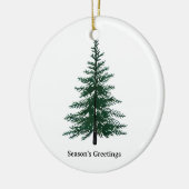 Minimalistisch Evergreen Tree Design Eenvoudige ha Keramisch Ornament (Links)