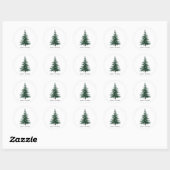 Minimalistisch Evergreen Tree Design Eenvoudige ha Ronde Sticker (Vel)