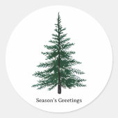 Minimalistisch Evergreen Tree Design Eenvoudige ha Ronde Sticker (Voorkant)