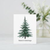 Minimalistisch Evergreen Tree Design Eenvoudige ha RSVP Kaartje (Staand voorkant)